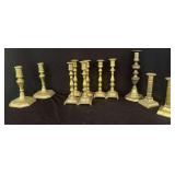 Collection of Brass Candlestick Holders