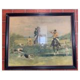 Framed Fox Hunting Scene