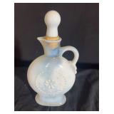 Fenton Style White Opalescent Glass Pitcher