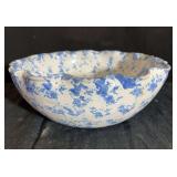 Speckled Blue and White Ceramic Bowl