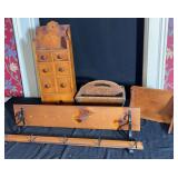 Wood Organizer with Coat Rack