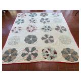 Patchwork Quilt with Floral Designs