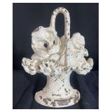 Cast Iron Floral Basket Doorstop