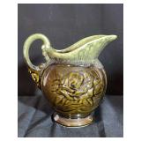 Hull Pottery Brown Drip Glaze Pitcher