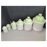 White Ceramic Kitchen Canisters with Lids