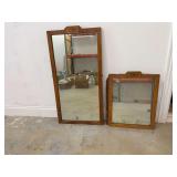 Two Wooden Framed Mirrors
