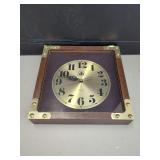 Framed Wall Clock with Gold Tone Accents