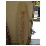 Painted Wood Welcome Sign with Pineapple