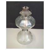 Clear Glass Oil Lamp with Metal Burner