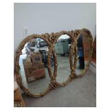 Bassett Triple Oval Mirror with Gold Finish Frame