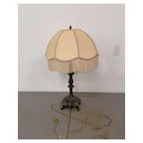 Ornate Table Lamp with Fabric Shade
