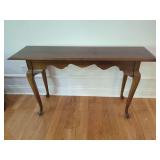 Narrow Entryway Table with Queen Anne Legs