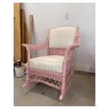 Pink Wicker Rocking Chair