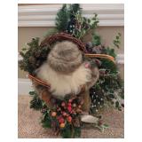 Holiday Santa Centerpiece with Pine and Berries