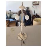 Ivory-Colored Table Lamp with Dual Sockets