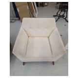 Upholstered Armchair with Wooden Legs