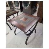 Square Accent Table with Stone Tile Inlay