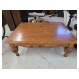 Wood Coffee Table with Carved Detail