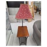Accent Lamp Table with Ornate Metal Base
