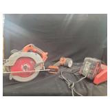 Circular Saw, Work Light, and Battery Charger