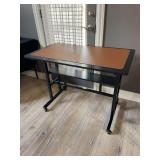 Adjustable Height Rolling Desk with Shelf