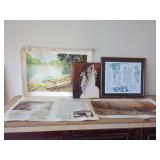Assorted Prints and Oil Painting