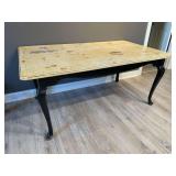 Painted Wooden Table with Cabriole Legs