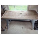 Wood Top Work Bench with Metal Legs