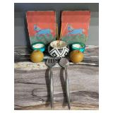 Mixed Home Decor Lot: Wall Art, Decorative Bowls, Candles, and Serving Utensils