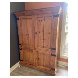 Rustic Wooden Armoire with Storage