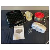 George Foreman Grill, Continental Electric Mixer, Black & Decker Handy Chopper, Crock-Pot Little Dipper