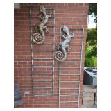 Pair of Decorative Metal Lizard Trellises