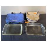 Anchor Hocking & Pyrex Portable Carriers with Glass Baking Dishes