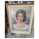 FRAMED LADY PAINTING 22X28