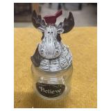 MOOSE TOP GLASS JAR.