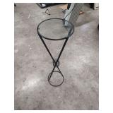 GLASS TOP LAMP TABLE 36 INCHES TALL