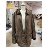 FITZ WRIGHT- BROWN SUEDE-  FKEECE LINED COAT-SIZE 3X