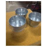THREE METAL DECORATIVE BUCKETS