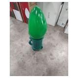 HOME ACCENTS 3 FT GREEN BATTERY OPERATED LED JUMBO BULB IS BENT AND BOTTOM PART IS BROKEN ON FRONT