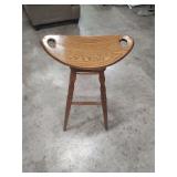 OAK SADDLE SEAT BAR STOOL 30 INCHES FLOOR TO SEAT