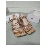 Z RIEY SZ 10 ROSE GOLD HEELED SANDALS