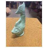 GREEN AVON GLASS FISH PERFUME HOLDER