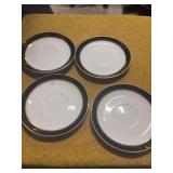 FOUR AQUARIUS FINE CHINA MADE IN JAPAN 3158 SAUCERS