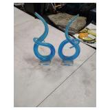 2 MURANO GLASS SWIRL PIECES 13 INCHES TALL