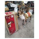 HOME ACCENTS 4.5 FT ANIMATED REINDEER - PLAYS FESTIVE MUSIC - REALISTIC HEAD MOVEMENT - MOTION ACTIVATED