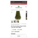 NATIONAL TREE COMPANY 9 FT PRE LIT JERSEY FRASER FIR SLIM CHRISTMAS TREE WITH CLEAR LIGHTS NO LIGHT TEST HAS BEEN PERFORMED