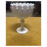 VINTAGE WHITE MILK GLASS CANDY BOWL