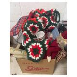 BOX OF MISC CHRISTMAS DECOR