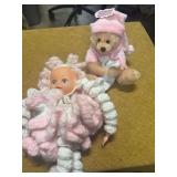CROCHETED DOLL AND CANCER TEDDY BEAR