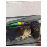 TEN GALLON FISH TANK WITH LID.  MISC INSIDE THE TANK